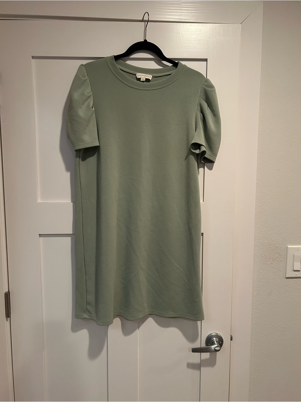 Cynthia Rowley Sage Green Puff Sleeve Shift Dress